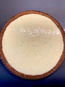 Adding lime filling to tart crust