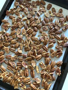 Put pecans on a single layer
