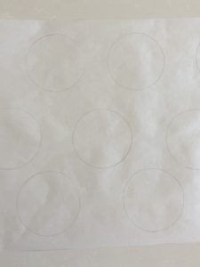 Circles of 4 inch wide drawn on parchment paper