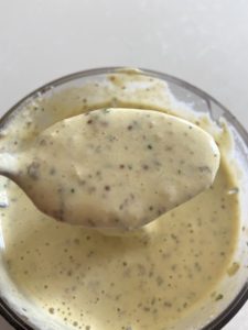 Making sauce gribiche - picture showing consistency of the sauce