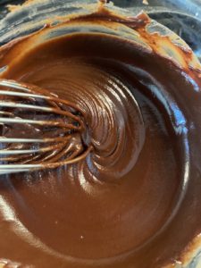 Consistency of chocolate ganache.