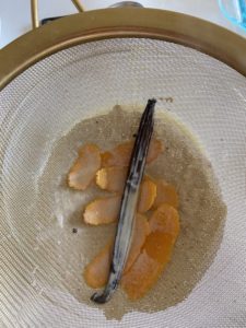 Leftover orange peel and Tahitian Vanilla bean from making the custard