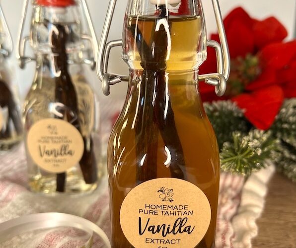 Four bottles of vanilla extract