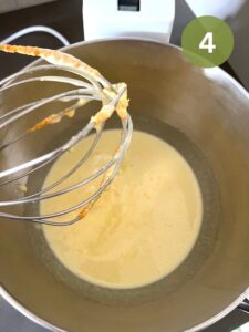 Beating eggs and sugar zest mixture together