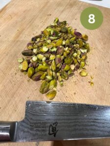 chopping pistachios
