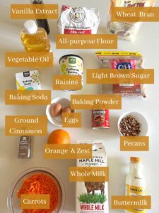 Ingredients needed to make Morning Power Bran Muffins