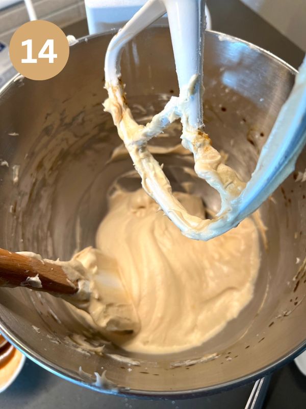 Banana Cake With Espresso Cream Cheese Frosting   Banana Cake With Espresso Cream Cheese Frosting Scraping Down Bowl 